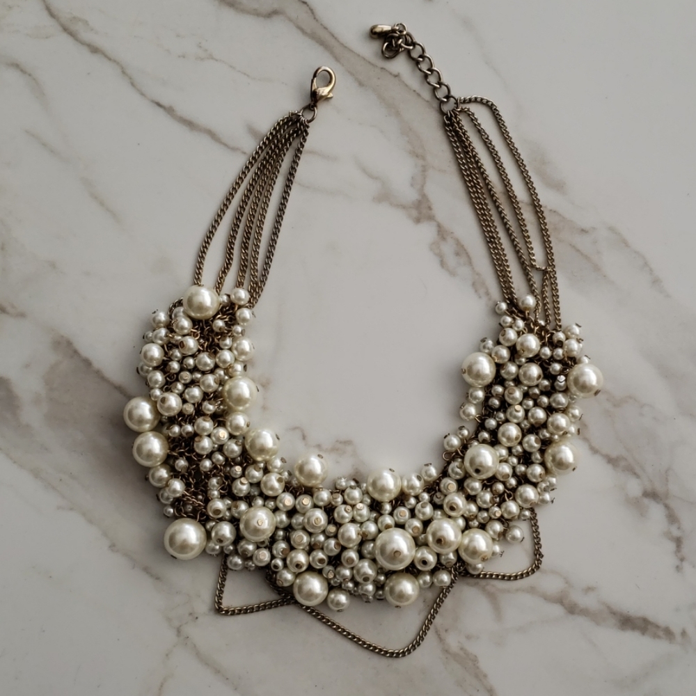 Banana Republic Pearl Bib Necklace